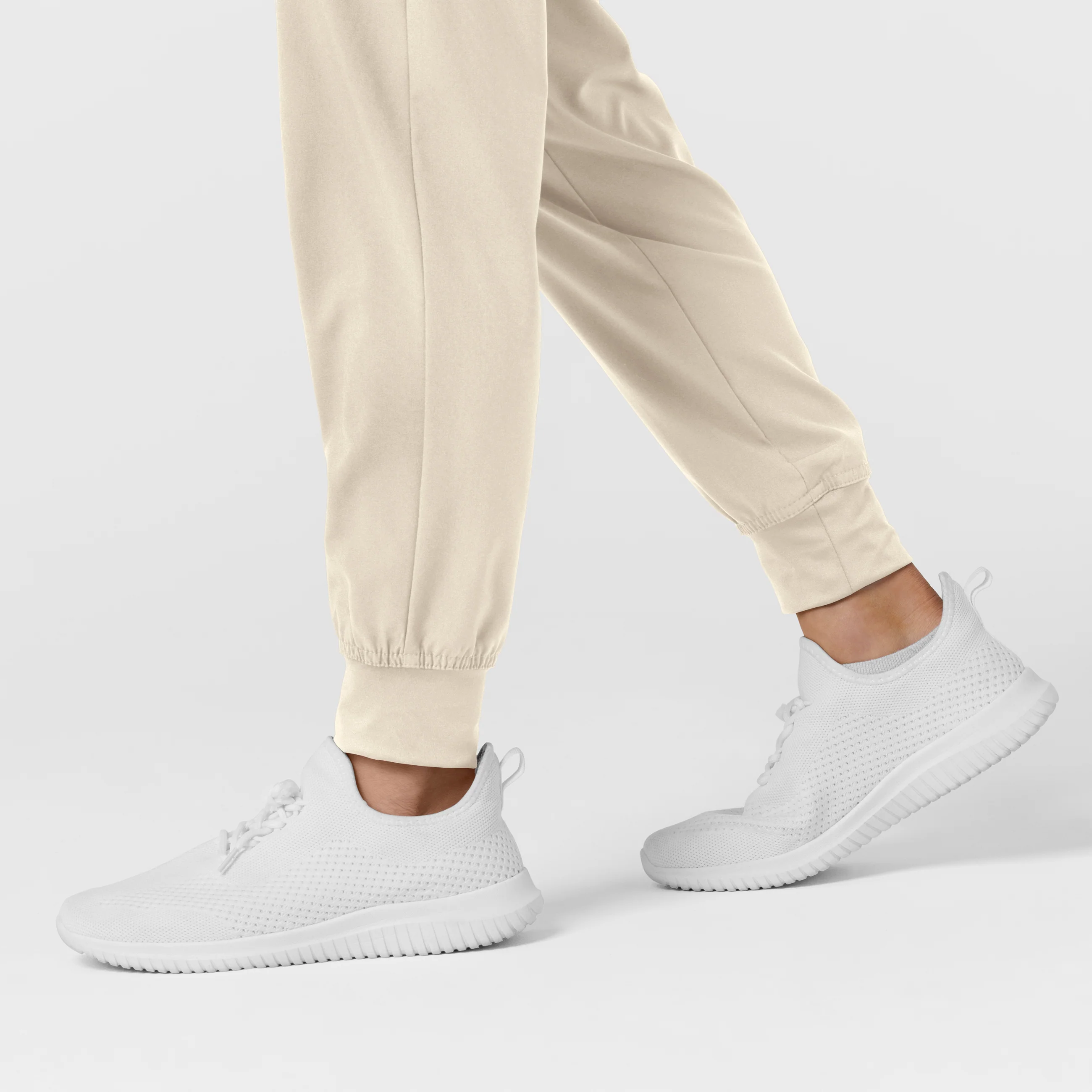 W123 Women's Comfort Waist Cargo Jogger Scrub Pant - Khaki - Image 9