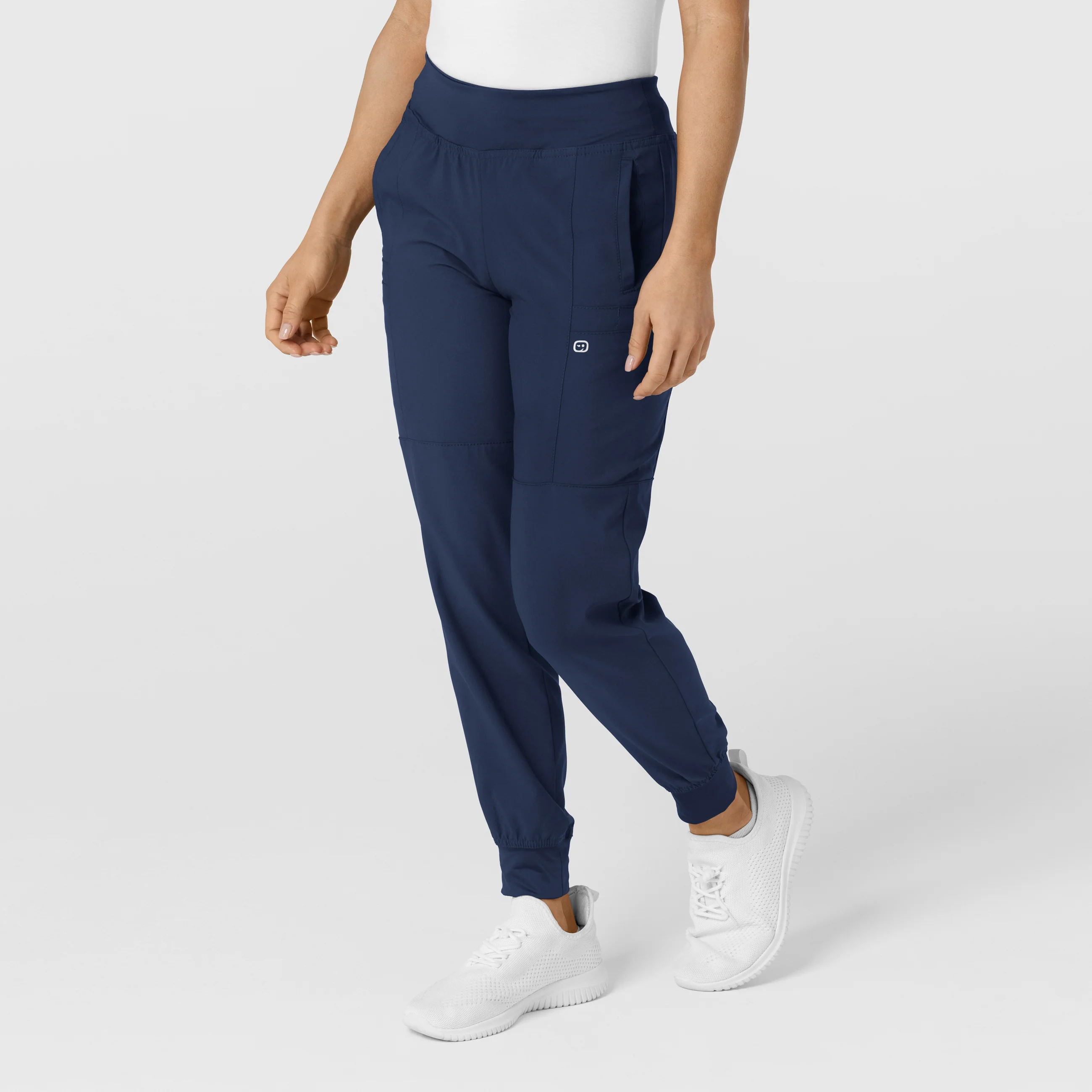 W123 Women's Comfort Waist Cargo Jogger Scrub Pant - Navy - Image 4