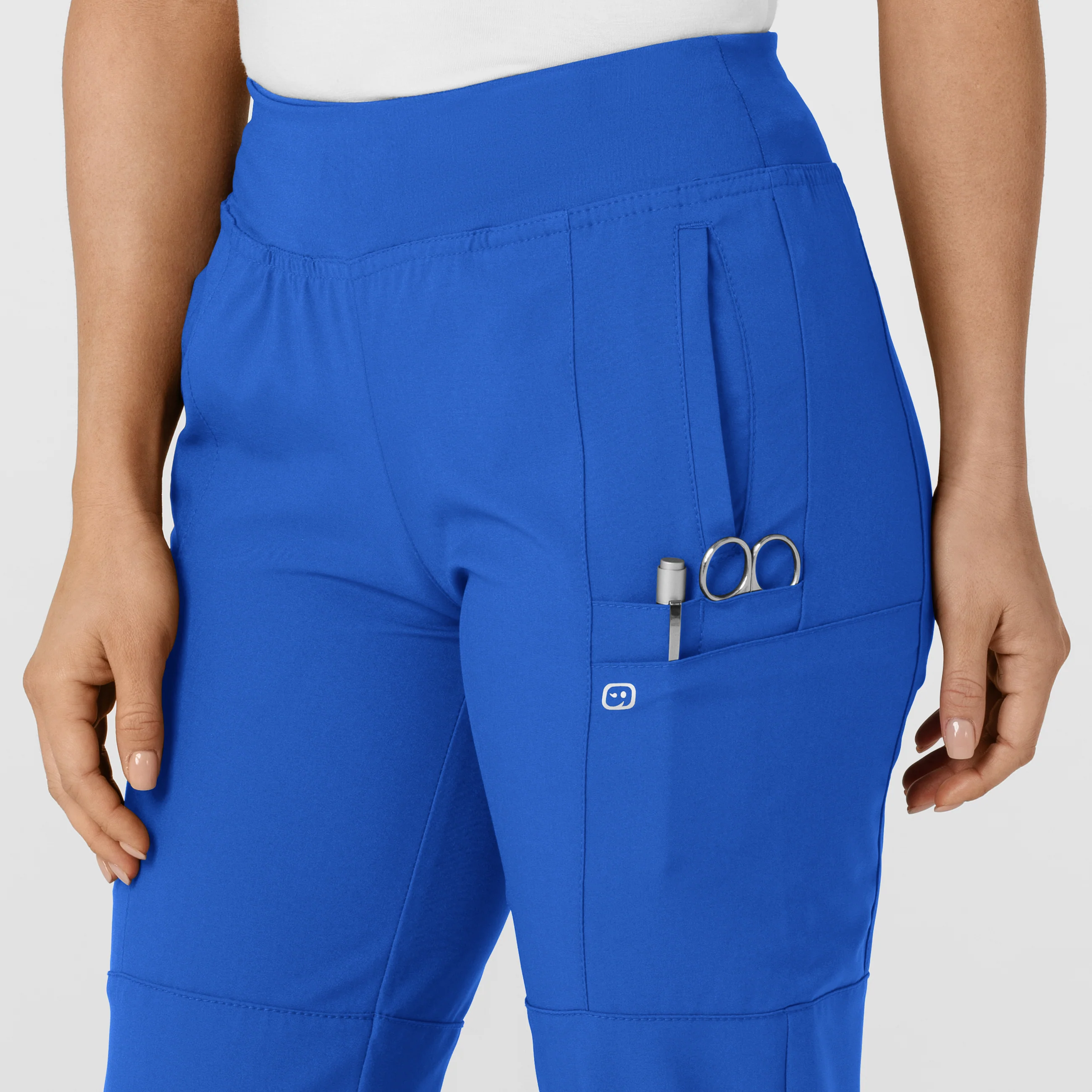 W123 Women's Comfort Waist Cargo Jogger Scrub Pant - Royal - Image 6