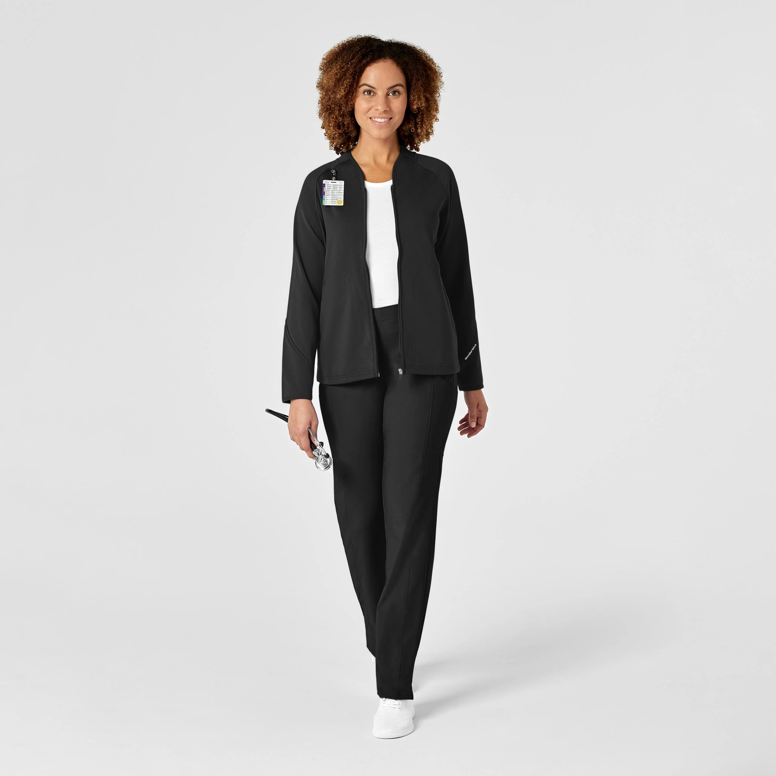 Women's Fleece Full Zip Jacket - Black - Image 4