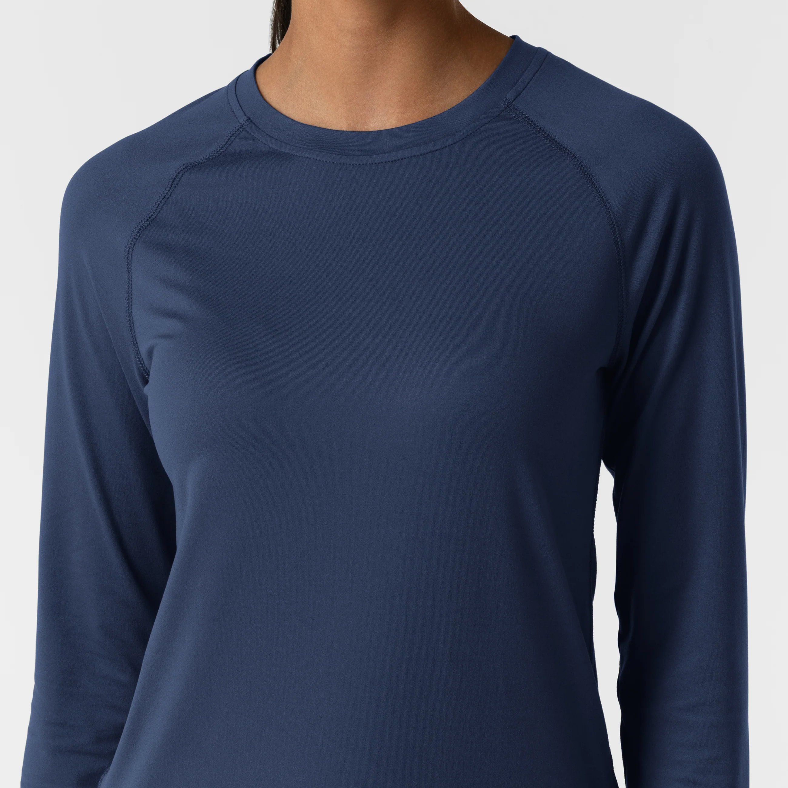 Women's Watch Window Long Sleeve Underscrub Top - Navy - Image 5