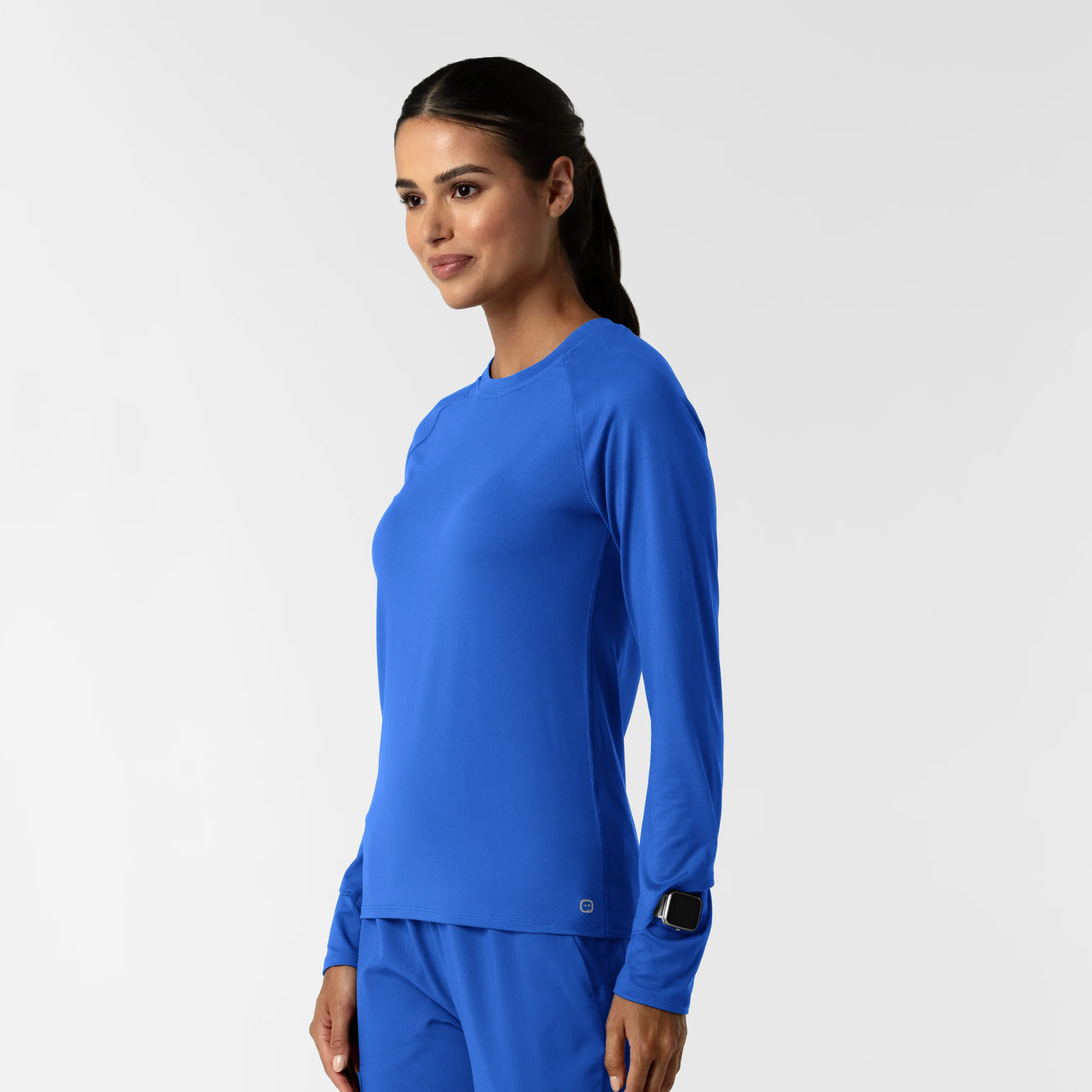Women's Watch Window Long Sleeve Underscrub Top - Royal - Image 4