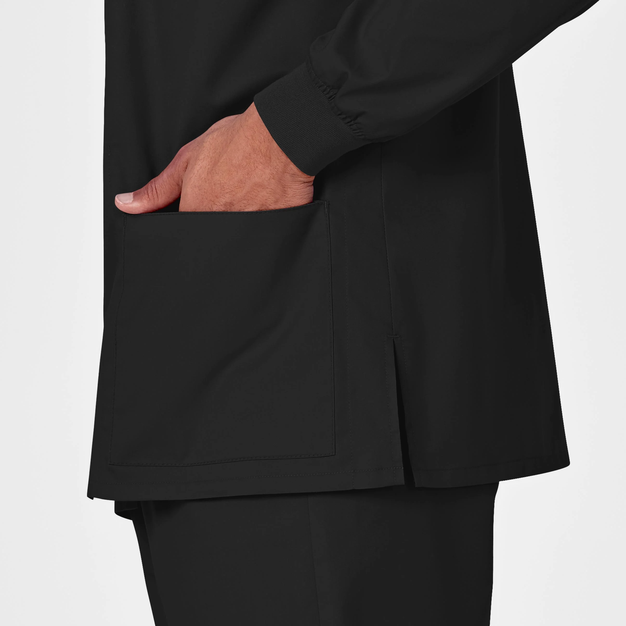 WonderWORK Unisex Snap Front Scrub Jacket - Black - Image 9