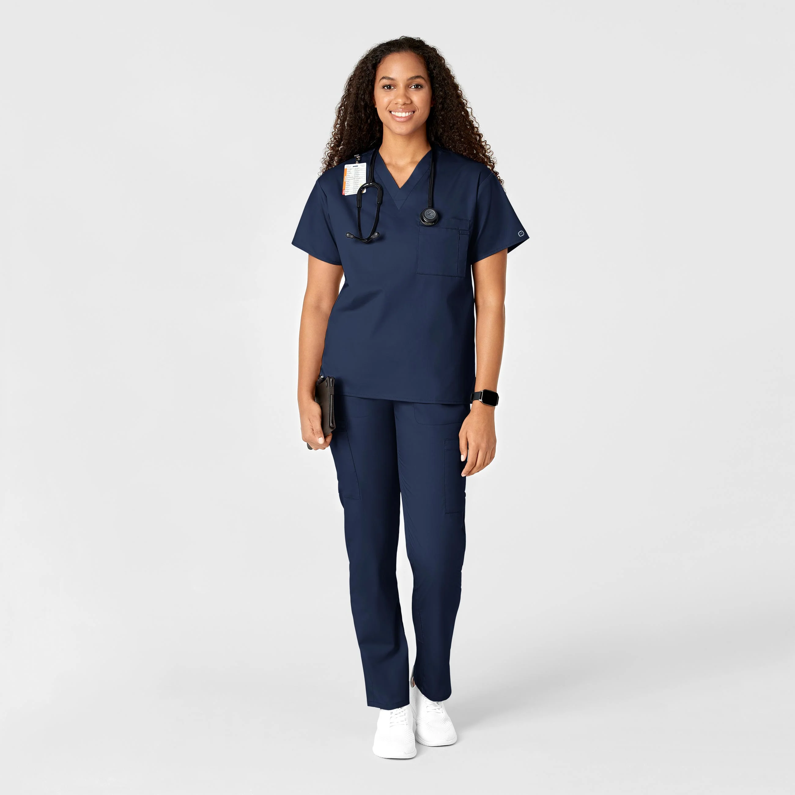 WonderWORK Women's Convertible Slim Leg Scrub Pant - Navy - Image 3