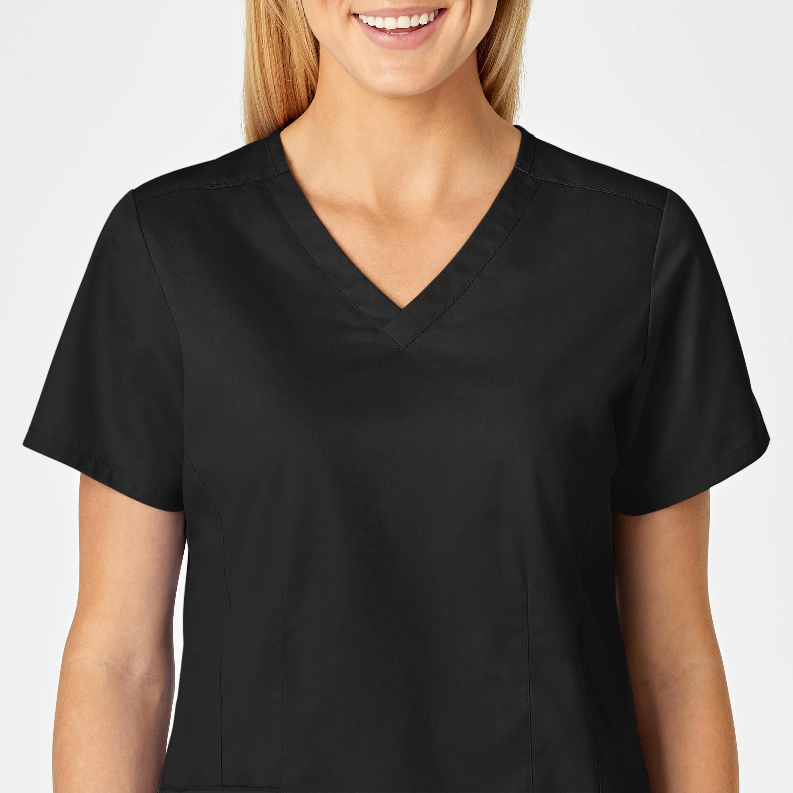 WonderWORK Women's Shaped V-Neck Scrub Top - Black - Image 5