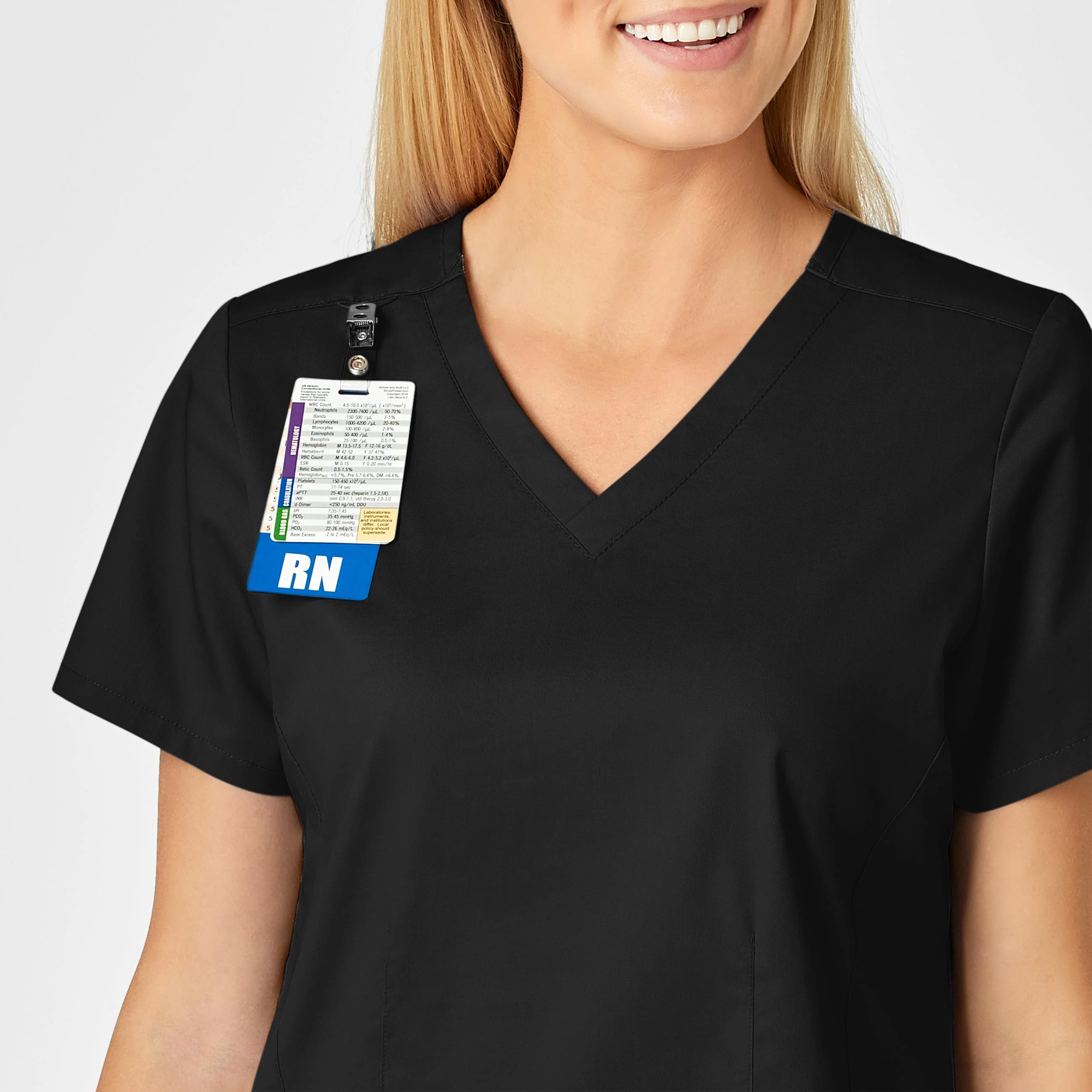 WonderWORK Women's Shaped V-Neck Scrub Top - Black - Image 6