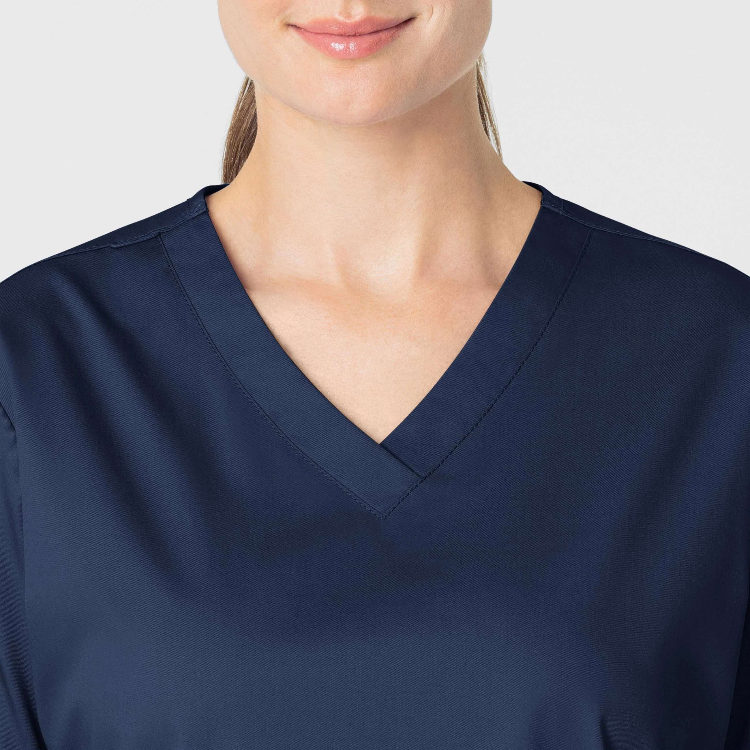 WonderWORK Women's V-Neck Scrub Top - Navy - Image 5