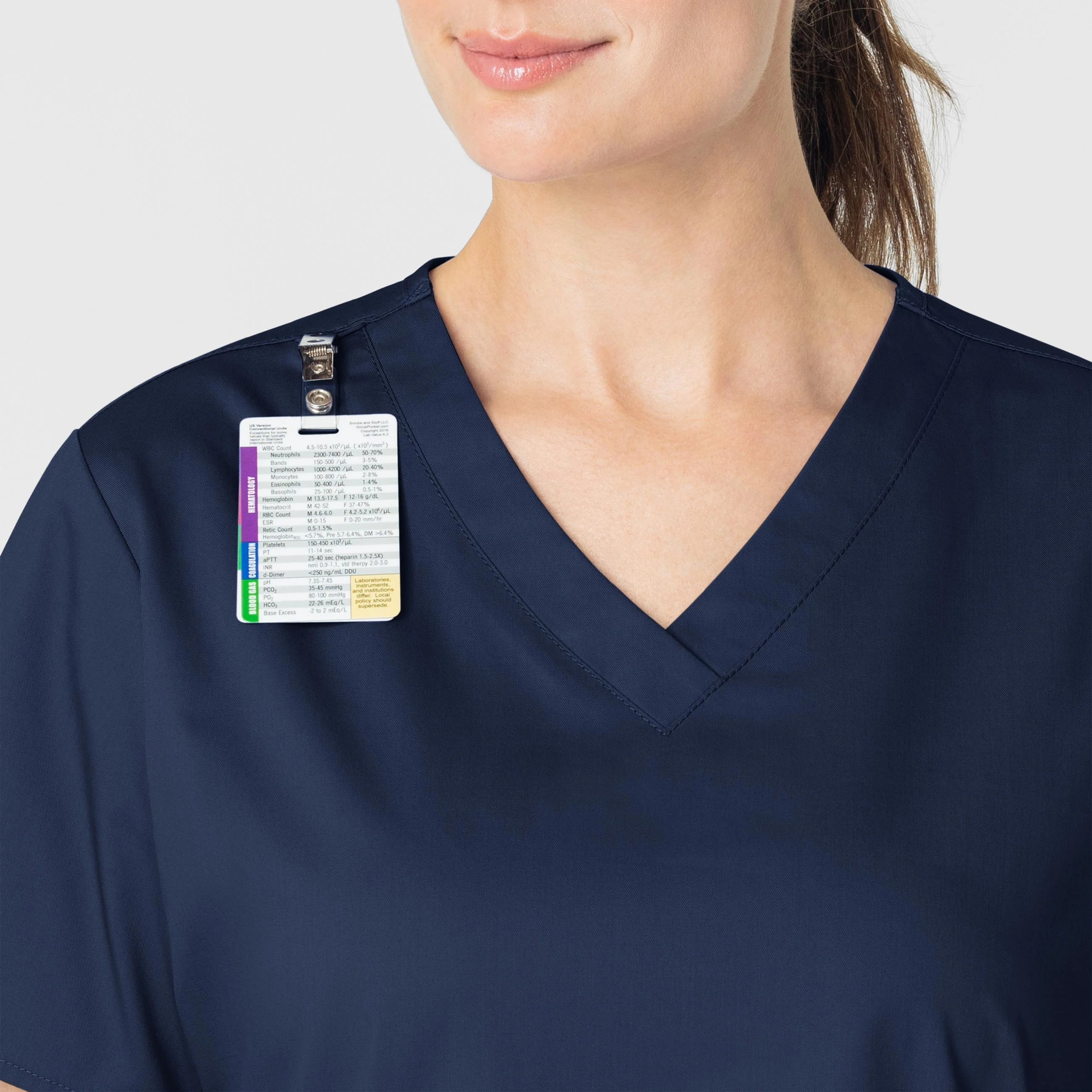 WonderWORK Women's V-Neck Scrub Top - Navy - Image 6
